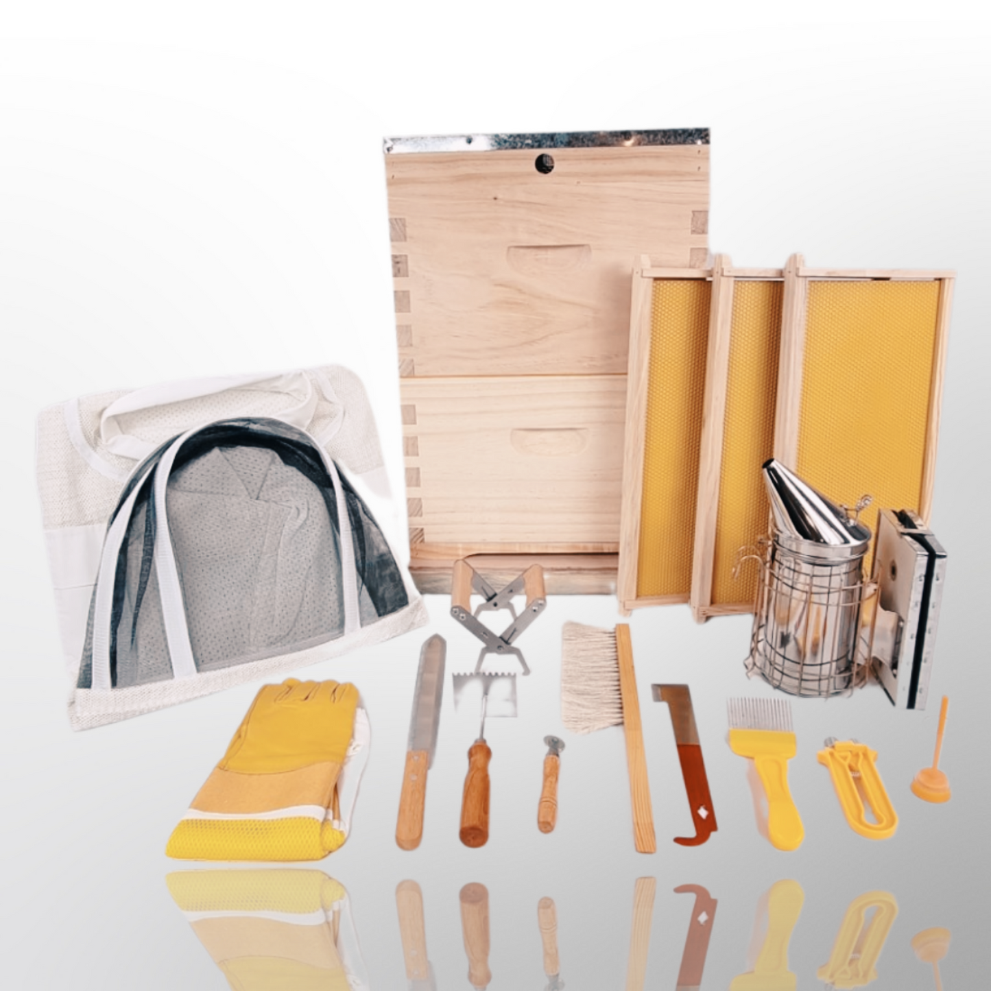 Starter Kit 8 Frame Double Beehive Plastic Foundation Fully Assembled